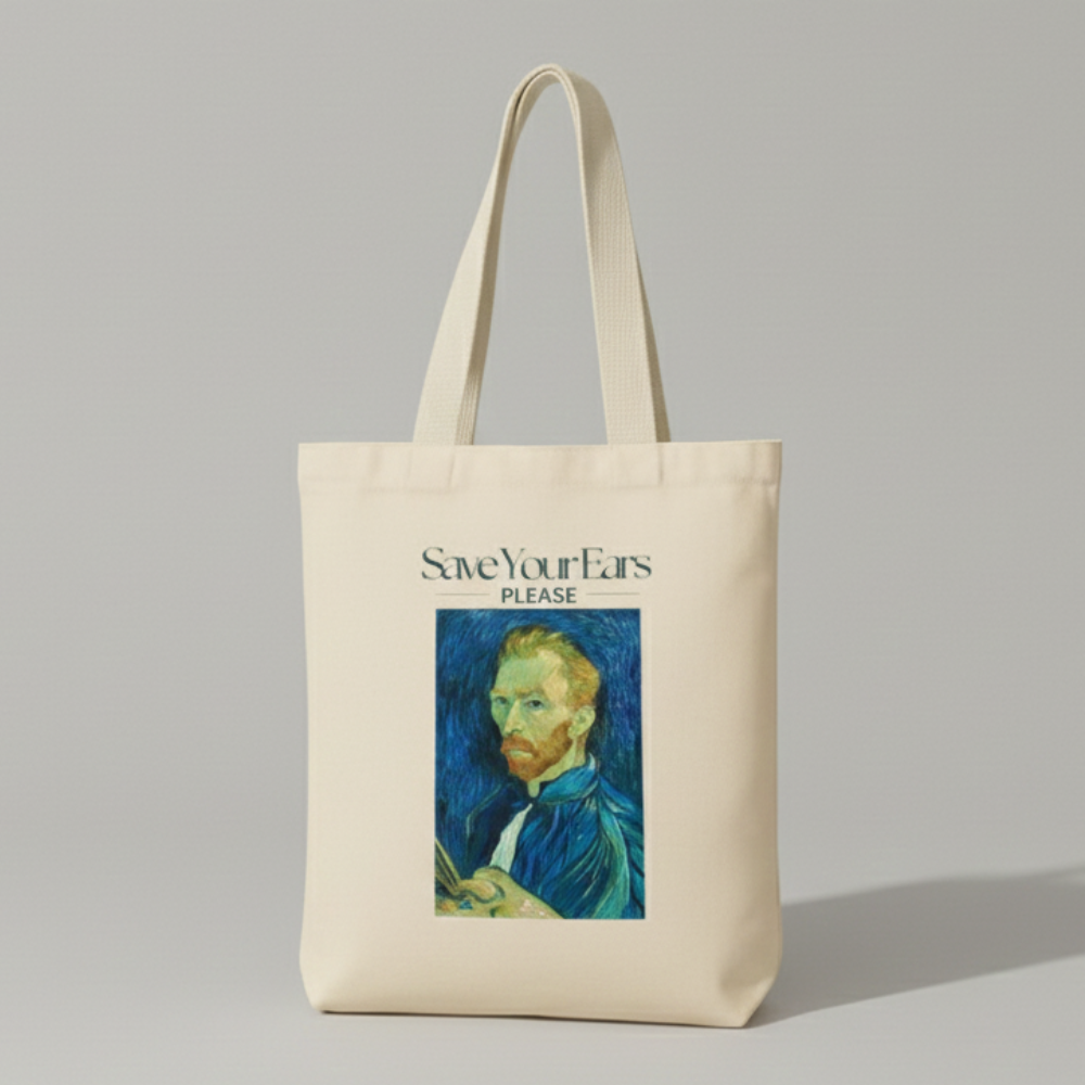 Green Angels Medium Canvas Tote – Design 01 (260 GSM, Warm White)