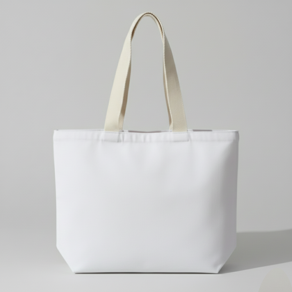 Green Angels Large Canvas Tote – Design 01 (380 GSM, White)